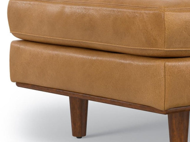 33" Sienna and Brown Leather Cocktail Ottoman