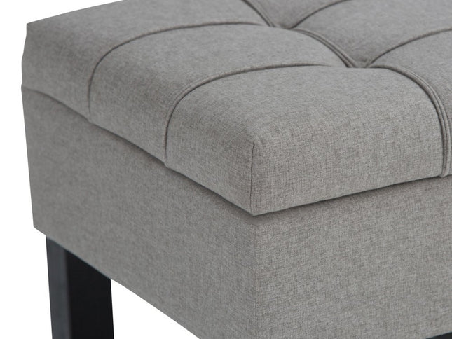 43" Gray and Espresso Fabric Ottoman With Storage