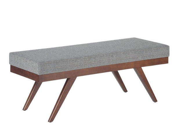 48" Gray and Brown Fabric Ottoman