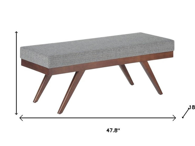 48" Gray and Brown Fabric Ottoman