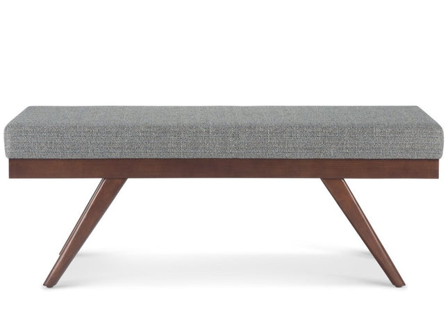 48" Gray and Brown Fabric Ottoman