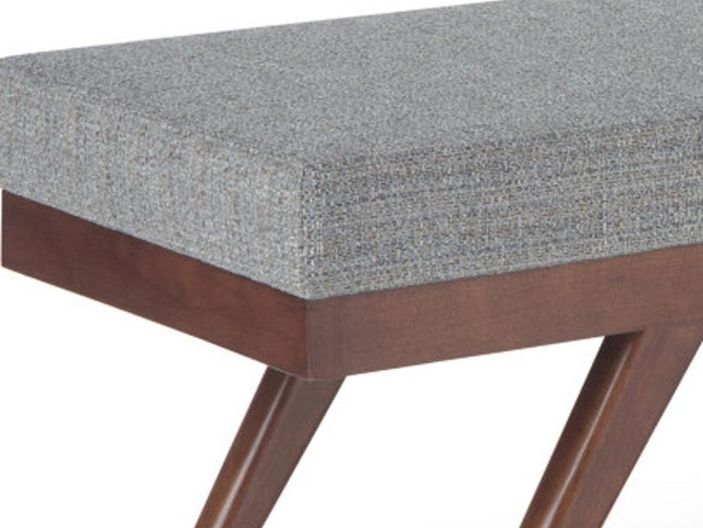 48" Gray and Brown Fabric Ottoman