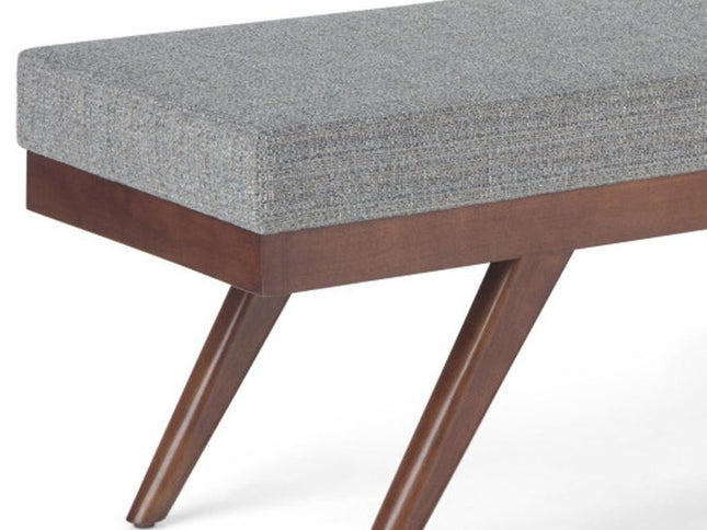 48" Gray and Brown Fabric Ottoman