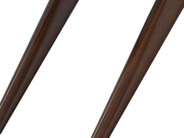 48" Cream and Brown Leather Ottoman