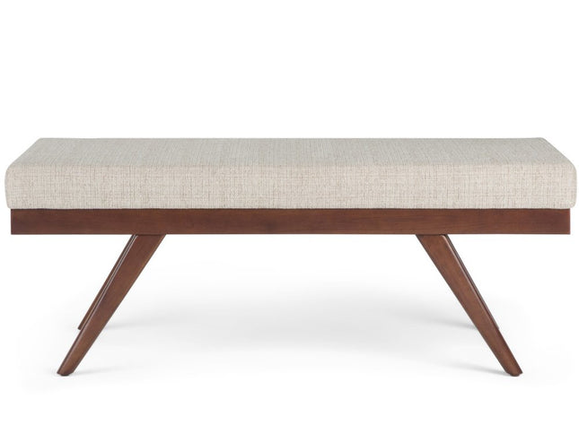 48" Platinum and Brown Fabric Ottoman