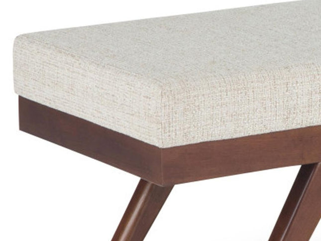 48" Platinum and Brown Fabric Ottoman