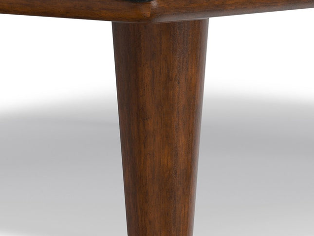 49" Black and Brown Leather Cocktail Ottoman