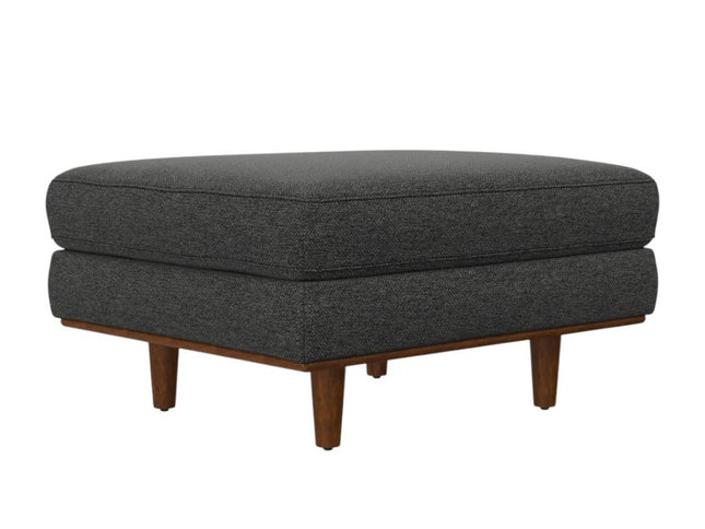 33" Gray and Brown Fabric Cocktail Ottoman