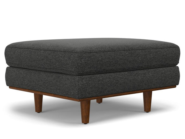 33" Gray and Brown Fabric Cocktail Ottoman