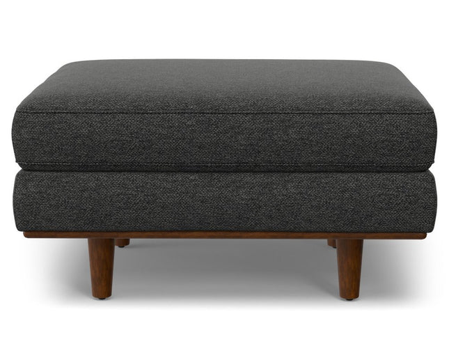33" Gray and Brown Fabric Cocktail Ottoman