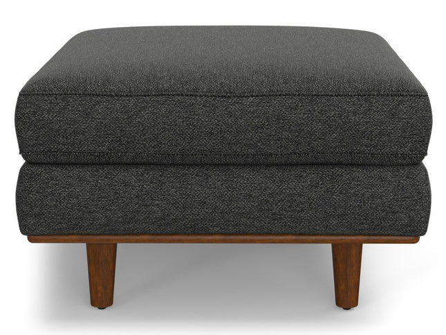 33" Gray and Brown Fabric Cocktail Ottoman