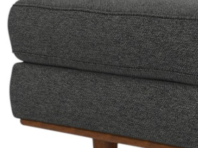 33" Gray and Brown Fabric Cocktail Ottoman