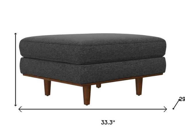 33" Gray and Brown Fabric Cocktail Ottoman