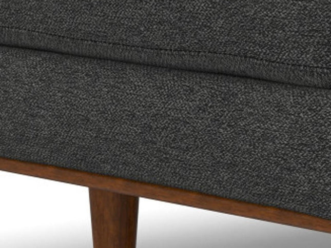 33" Gray and Brown Fabric Cocktail Ottoman