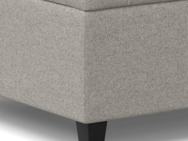 30" Gray and Brown Fabric Cocktail Ottoman With Storage