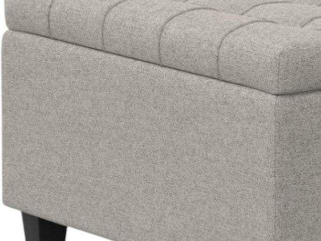 30" Gray and Brown Fabric Cocktail Ottoman With Storage