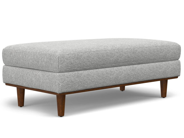 49" Gray and Brown Fabric Cocktail Ottoman