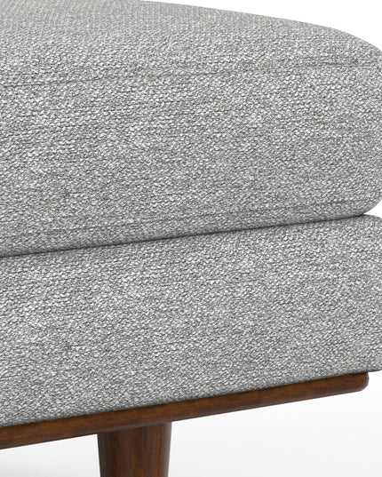 49" Gray and Brown Fabric Cocktail Ottoman