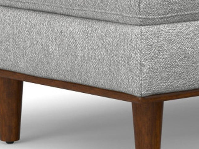 49" Gray and Brown Fabric Cocktail Ottoman