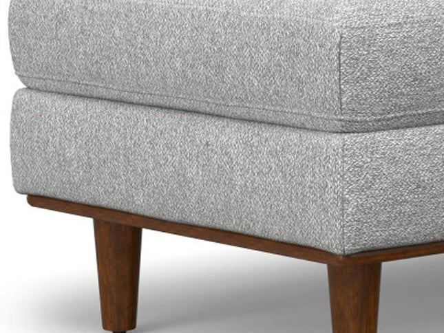49" Gray and Brown Fabric Cocktail Ottoman