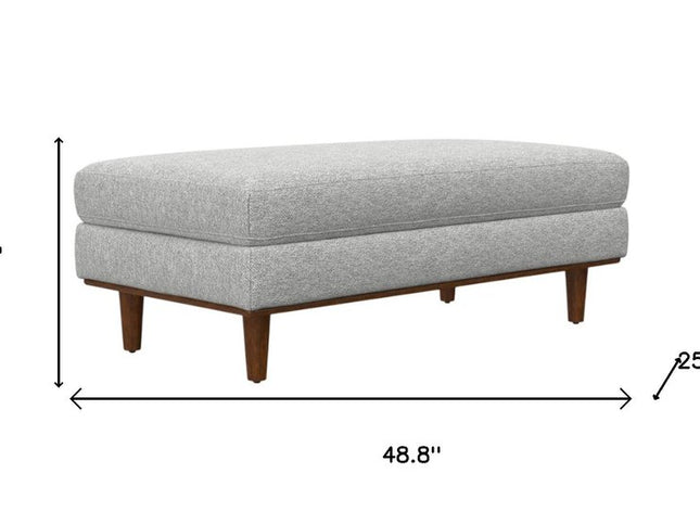 49" Gray and Brown Fabric Cocktail Ottoman