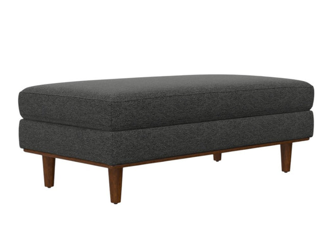 49" Gray and Brown Fabric Cocktail Ottoman
