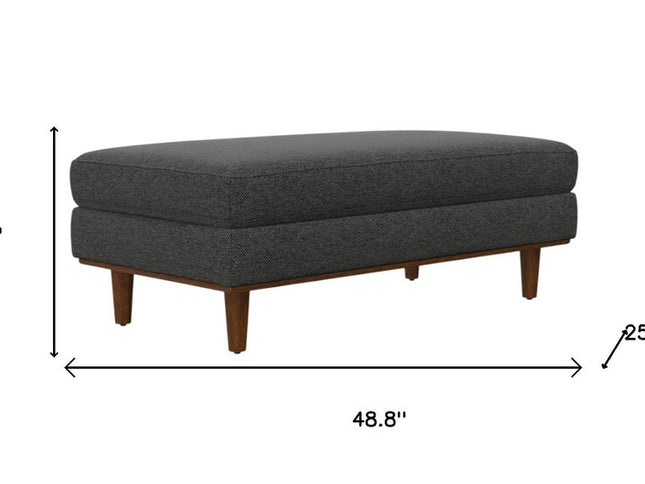 49" Gray and Brown Fabric Cocktail Ottoman