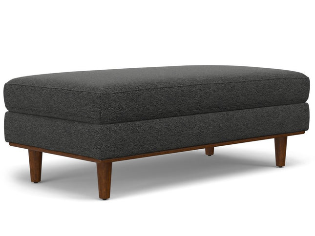 49" Gray and Brown Fabric Cocktail Ottoman