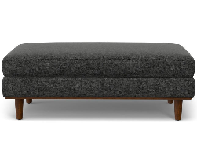 49" Gray and Brown Fabric Cocktail Ottoman