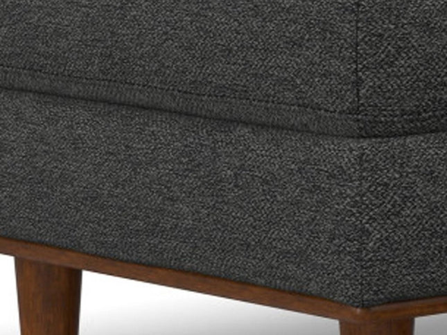 49" Gray and Brown Fabric Cocktail Ottoman