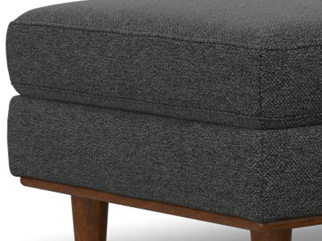 49" Gray and Brown Fabric Cocktail Ottoman