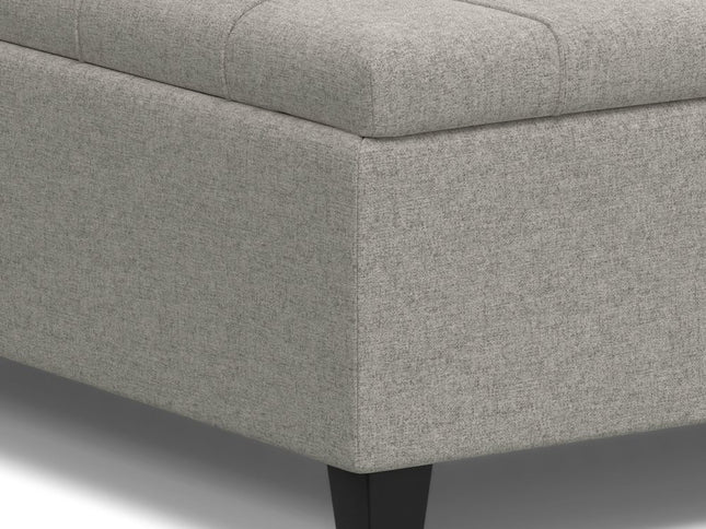 40" Gray and Brown Fabric Cocktail Ottoman With Storage