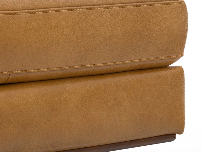 49" Sienna and Brown Leather Cocktail Ottoman