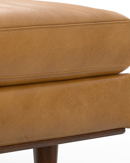 49" Sienna and Brown Leather Cocktail Ottoman
