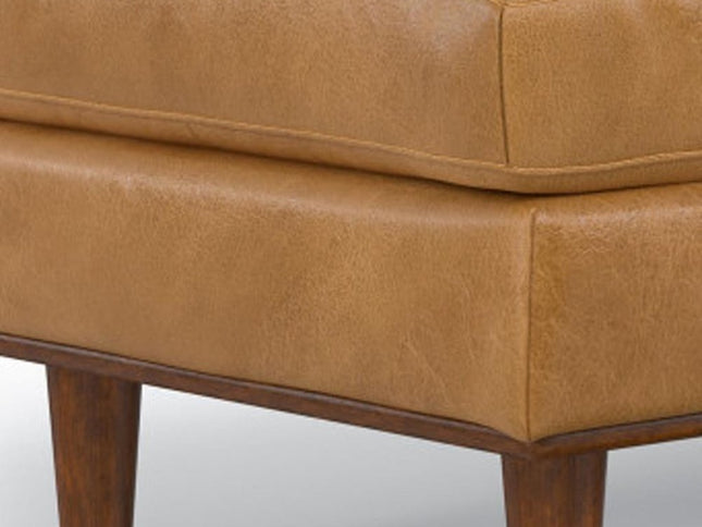 49" Sienna and Brown Leather Cocktail Ottoman
