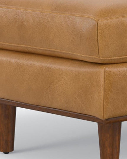 49" Sienna and Brown Leather Cocktail Ottoman