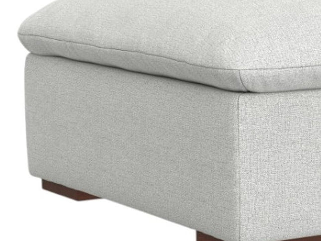 44" Gray and Brown Fabric Ottoman