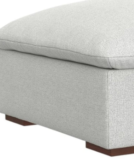 44" Gray and Brown Fabric Ottoman