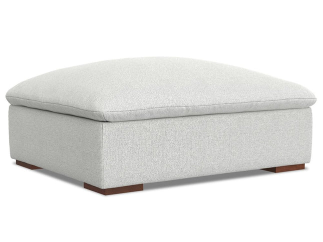 44" Gray and Brown Fabric Ottoman