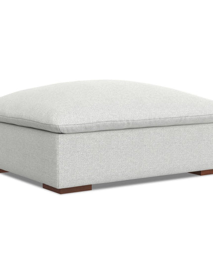 44" Gray and Brown Fabric Ottoman