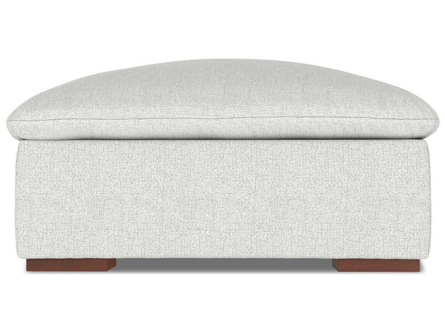 44" Gray and Brown Fabric Ottoman