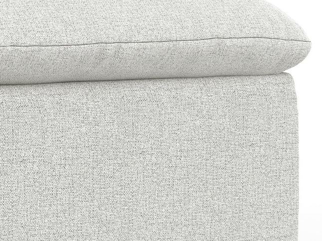 44" Gray and Brown Fabric Ottoman