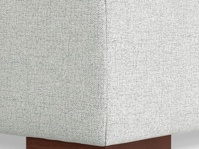 44" Gray and Brown Fabric Ottoman