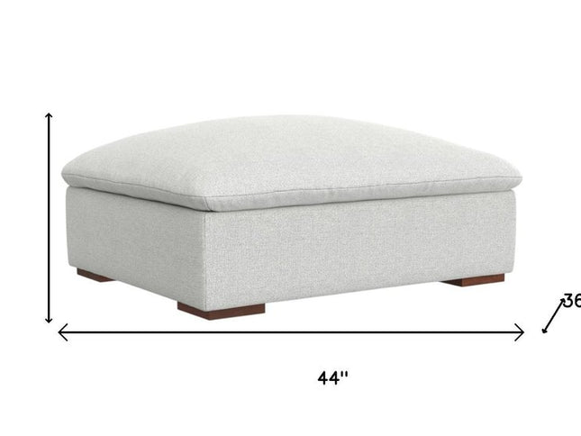 44" Gray and Brown Fabric Ottoman