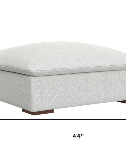 44" Gray and Brown Fabric Ottoman