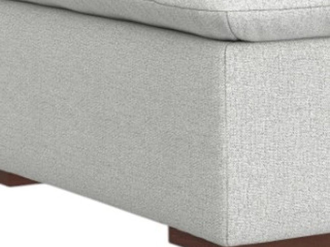 44" Gray and Brown Fabric Ottoman
