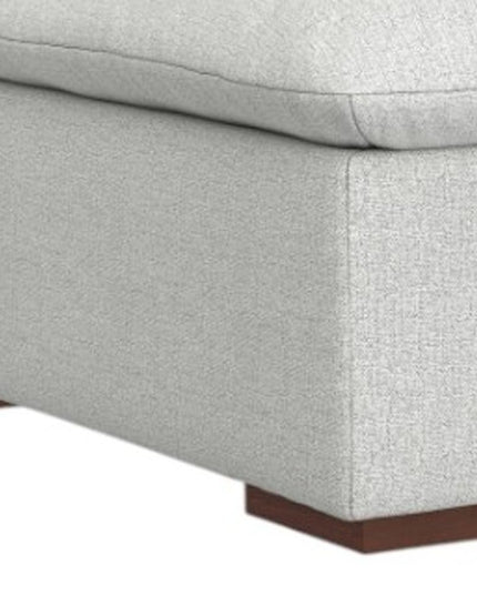 44" Gray and Brown Fabric Ottoman