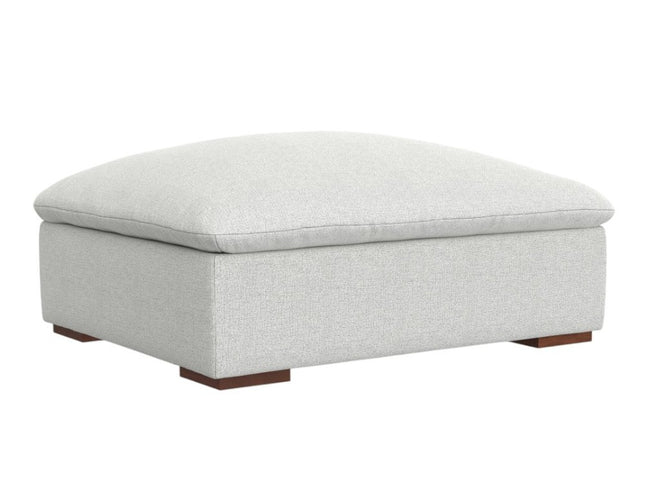 44" Gray and Brown Fabric Ottoman