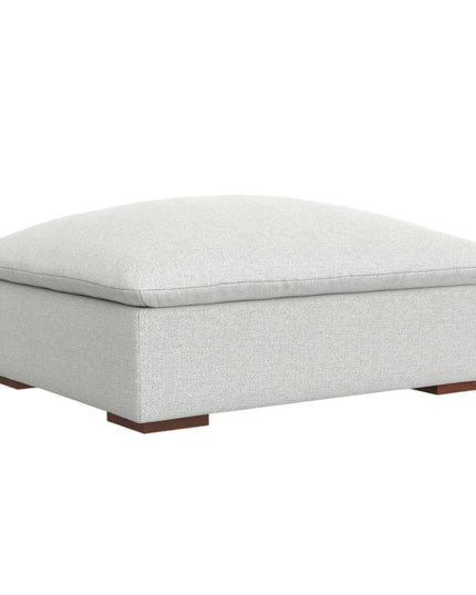 44" Gray and Brown Fabric Ottoman