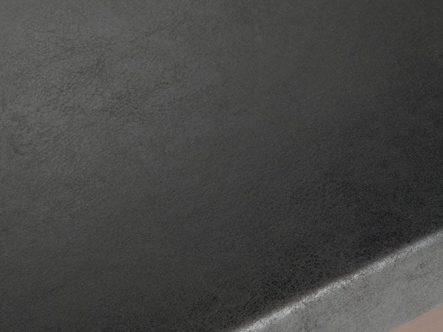 48" Black and Brown Leather Ottoman